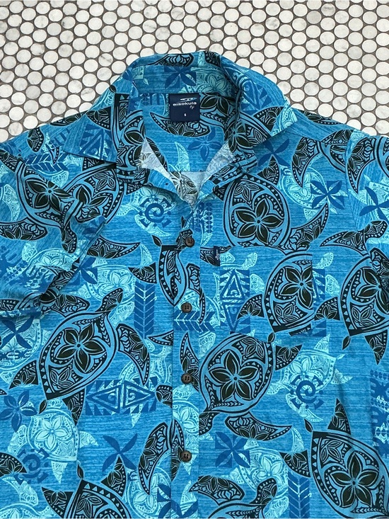 Aisokula Other - AISOKULA Fiji Turtle Blue Aloha Bula Shirt Men’s Size S